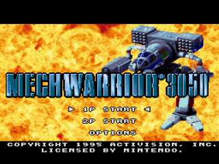 BattleTech 3050 title screen for Super Famicom